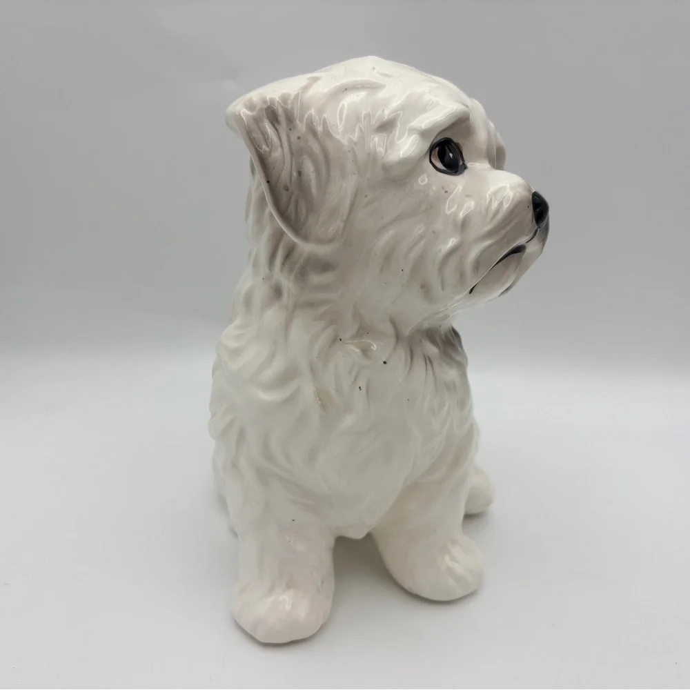 Ceramic Maltese Dog Figurine